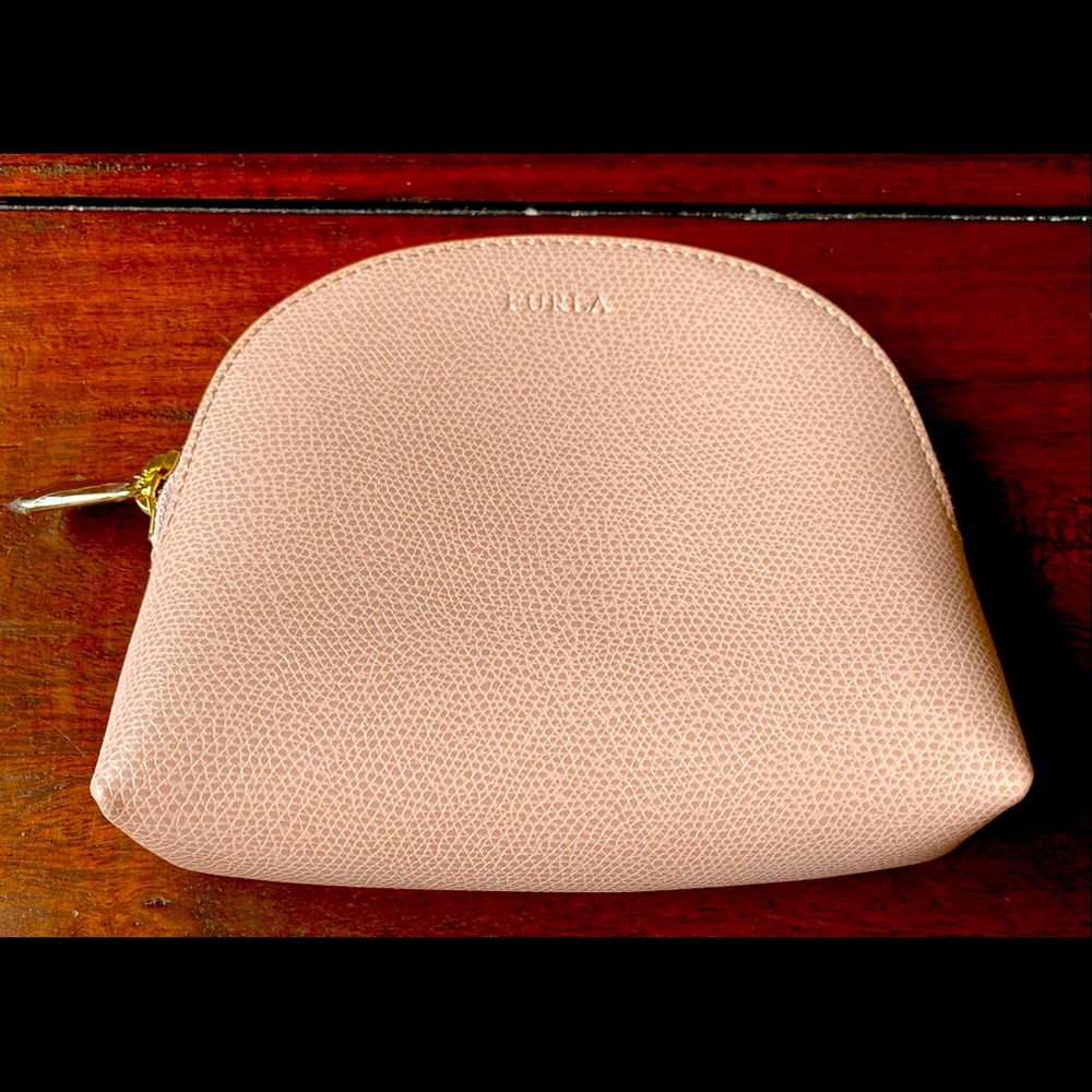 NWOT Furla Pouch / Mini Bag, Pale Pink Leather